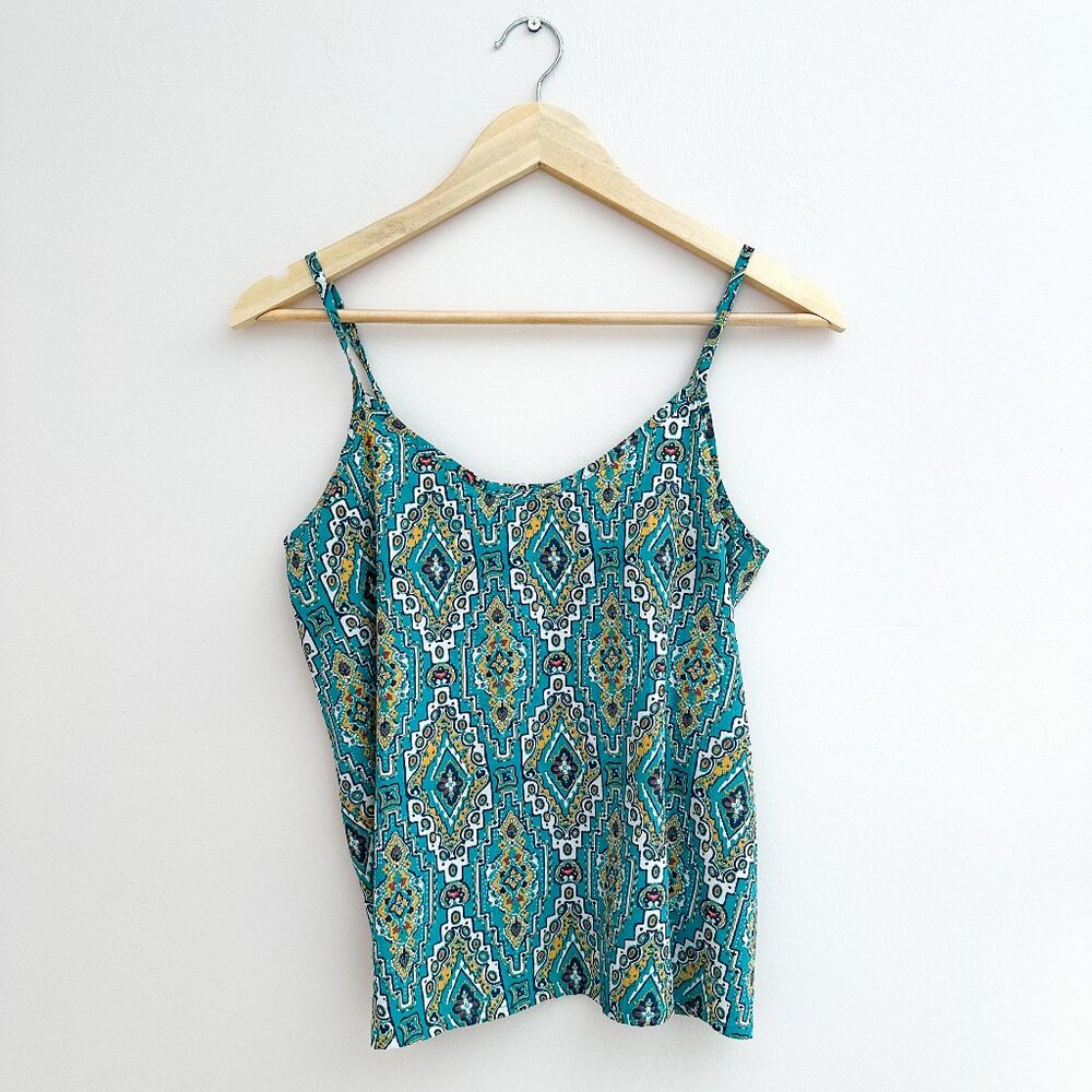 Hollister Boho Aztec Print Camisole Tank Top - Summer, Teal Color, Size S